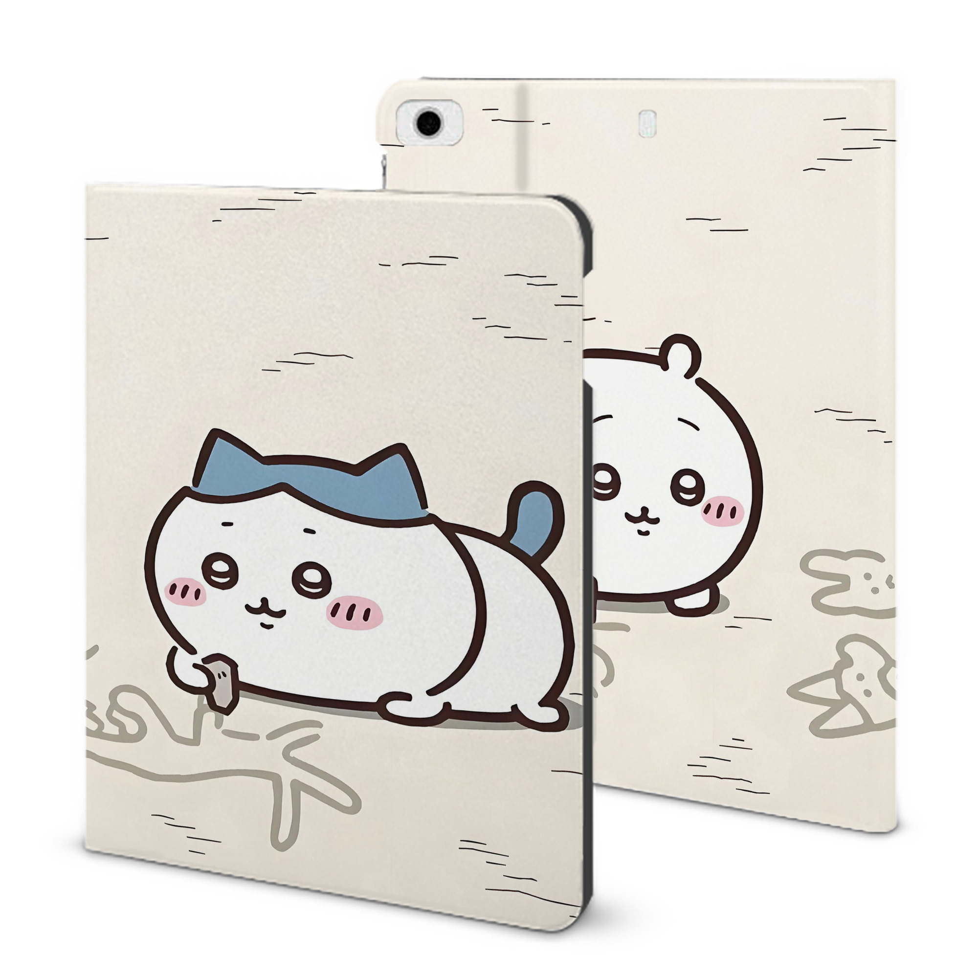 （画像用） ちいかわ Chii-kawa IPad ケース ブック型 PUレザー TPU 耐衝撃 軽量 薄型 ペン収納なし 全面保護 IPad 各モデル対応